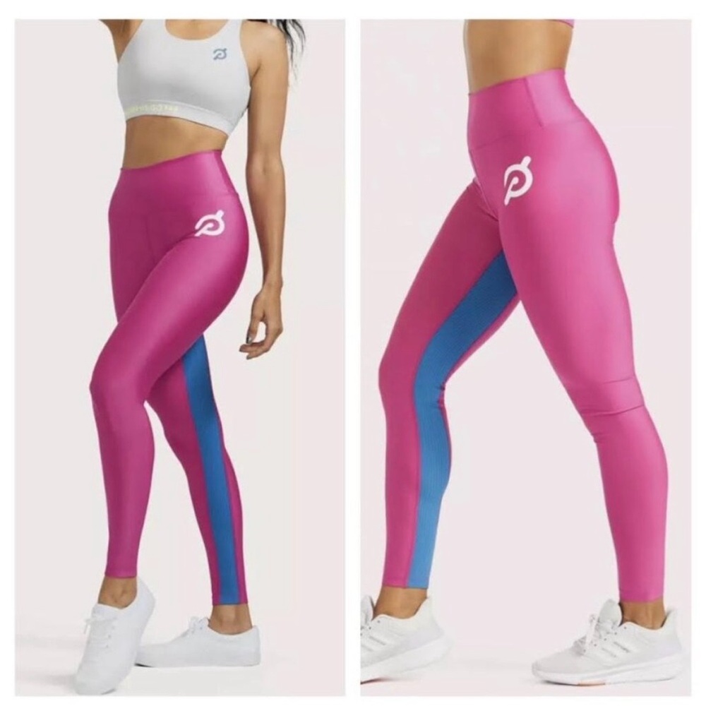 Peloton Retro Barbie Pink Blue Leggings